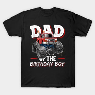 Mens Dad Of The Birthday Boy Monster Truck Birthday Novelty Tank Top T-Shirt